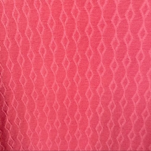 Anthropologie Maeve Coral Diamond Patterned Puff Short Sleeve Shift Dress - Picture 6 of 9